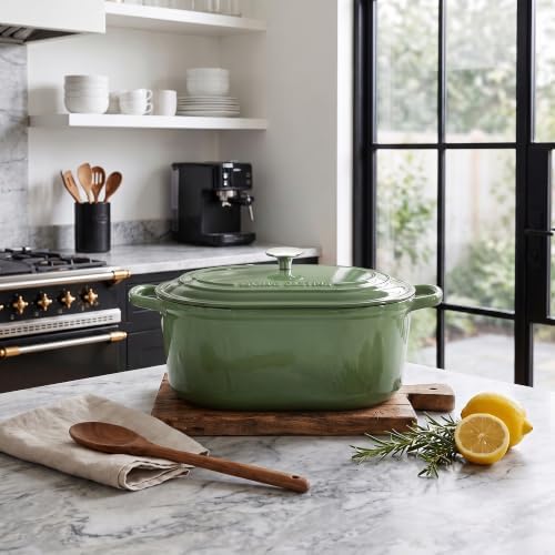 EDGING CASTING Enameled Cast Iron Oval Dutch Oven, 6QT, Pistachio Green - Image 3