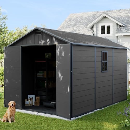 UDPATIO Resin Storage Shed 7.5x12FT, Outdoor Plastic Garden Shed,Dark Grey - Image 4