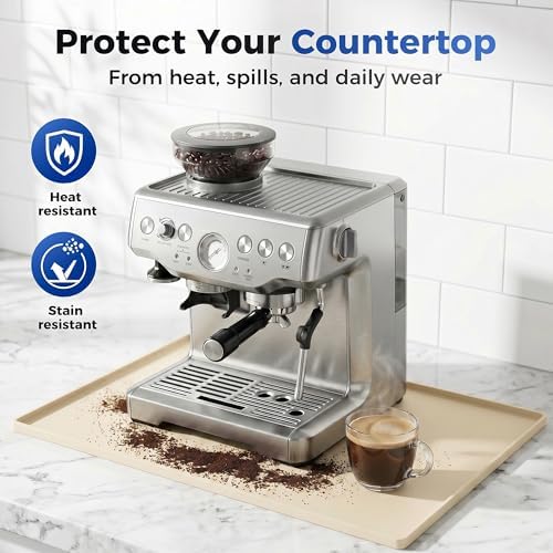 Golener Coffee Bar Mat, Silicone Coffee Mat with Raised Edges, 31.5"x16" - Image 5