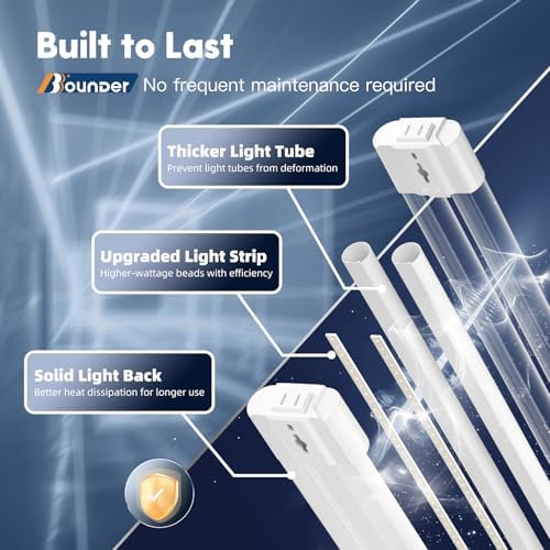 BBOUNDER 12Pack 4FT LED Shop Light, Reflector, 5000K Linkable, 40W=250W ETL - Image 4