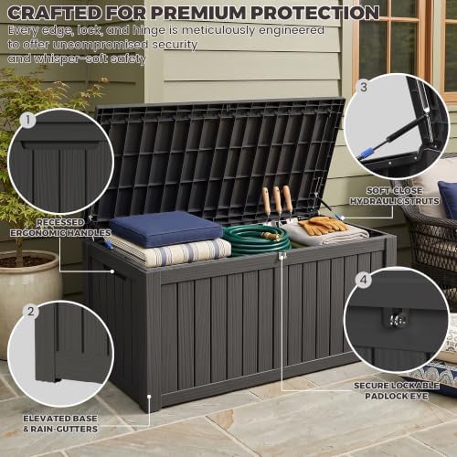 Outdoor Storage Box,150 Gallon Waterproof Deck Box [Upgraded 3.0] - Image 3