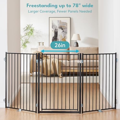 No Pawblems Freestanding Dog Gate with Door for Indoor & Outdoor, 36'' Tall - Image 3