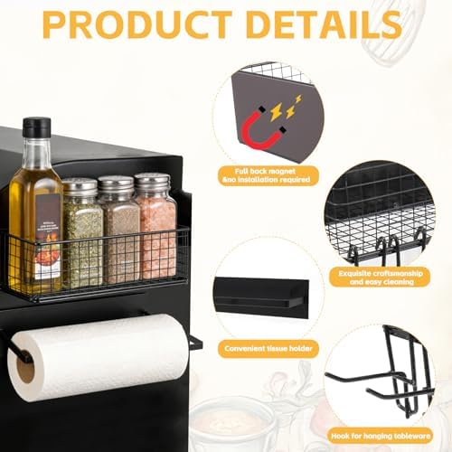 2 Pack Magnetic Storage Bins for Traeger Grill with Paper Towel Holder, Grill Basket Suit fo Ironwood 885, Pro Series 34, Pro Series 22, Pro D2 575, Pro 780, Ironwood 650 And Pit boss, Z-Grills - Image 3