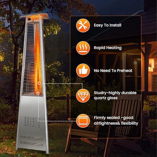 Patio Heater Glass Tube Replacement 51.2" Tall 4" Diameter - Image 5