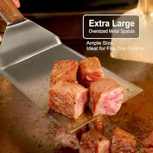 Large and Small Stainless Steel Griddle Spatula BBQ Burger Turner - Image 5