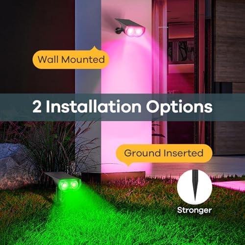 Linkind Halloween Solar Lights Outdoor Spotlight Waterproof RGB 4 Pack - Image 6