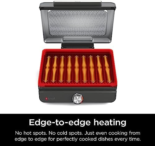 Ninja GR101 Sizzle Smokeless Indoor Grill & Griddle, 14′′ Interchangeable Nonstick Plates, Dishwasher-Safe Removable Mesh Lid, 500F Max Heat, Even Edge-to-Edge Cooking, Grey/Silver (Renewed) - Image 6
