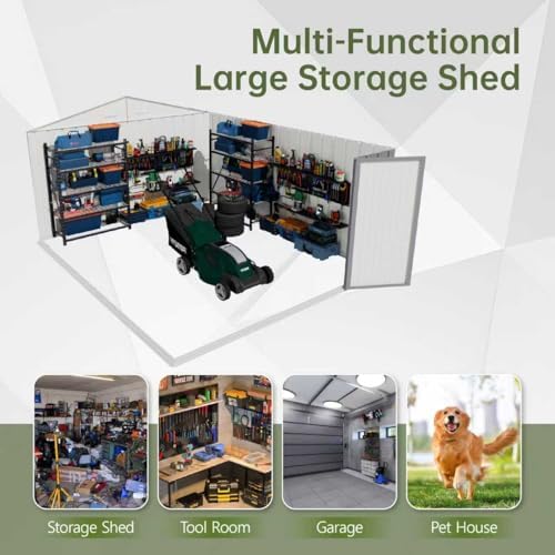 Devoko 10x12 FT Outdoor Storage Shed, Gray - Image 6
