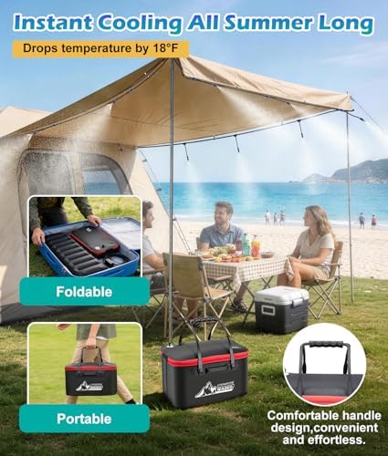 Portable Misting Systems for Patio, Outdoor Water Cooling Misting Kit with 6000mAh Water Pump IPX8, DIY Misters for Outside Garden, Greenhouse, Fan, Umbrella, Canopy, Pasture, Camping(22L Bucket) - Image 6
