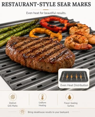 BAC772 Reversible Anodized Aluminum Sear Grate-18.25" x 11.5" - Image 2