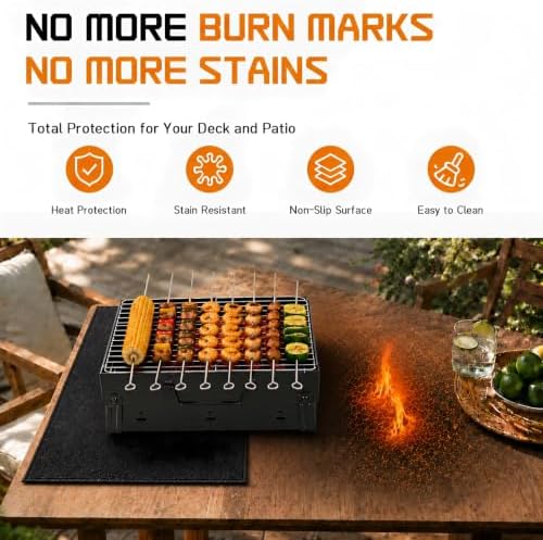RICHIE 60 x 48 Inch Large Under Grill Mats for Outdoor Grill, Double-Sided Fireproof BBQ Grill Mat, Waterproof Oilproof Heavy-Duty Protector for Charcoal Gas Grills, Fire Pits, Deck, Patio and Lawn - Image 3