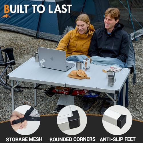Portal Expandable Camping Table, 37"-51.2" Aluminum Folding Table for 2-6 - Image 6