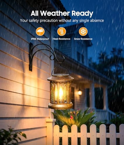 Solar Lantern Outdoor Lights with Wall Mount Kit, Upgraded Solar Lanterns - Image 4