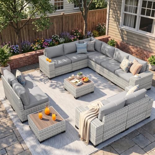 Outdoor Patio Furniture Set PE Wicker Rattan Outdoor Sectional Sofa by MuphyersPatioFurniture