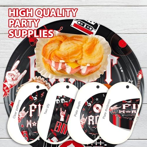 96 Pcs One Rocks 1st Birthday Party Decorations for Rock Music, Serves 24 - Image 5