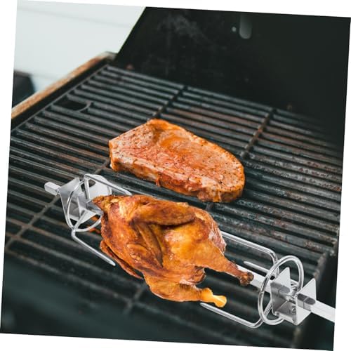 Stainless Steel Rotisserie Cage for Turkey Meat Bbq Skewer Basket with Automatic Rotating Function for Even Cooking Oven Air Fryer - Image 5