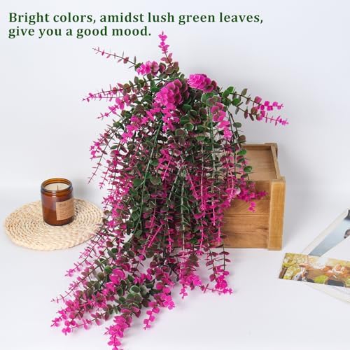 RECUTMS Fake Monkey Plants Hanging Eucalyptus Vines Fake Vines Outdoor 3Pcs - Image 4