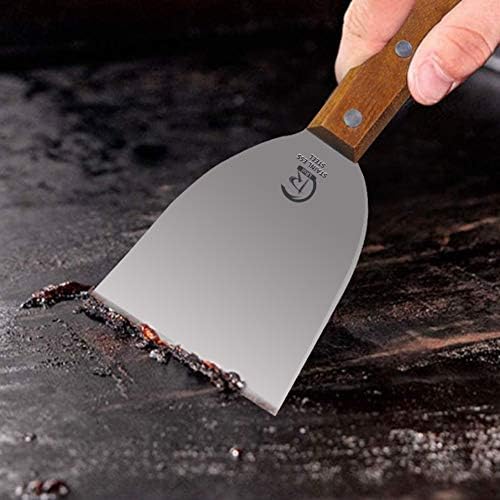 LRui Griddle Scraper Heavy Duty Grill Scraper Set with 5 Replacement Blades and Small Slant Edge Grill Scraper Flat Top Grill Accessories Griddle Cleaning Kit - Image 6