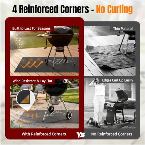 SHINESTAR 48×30 Inches Under Grill Mats for Outdoor Grill Deck Protection - Image 5