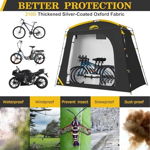 Happy Travel Bike Storage Shed Tent, Waterproof Portable Bicycle Cover Shed - Image 4