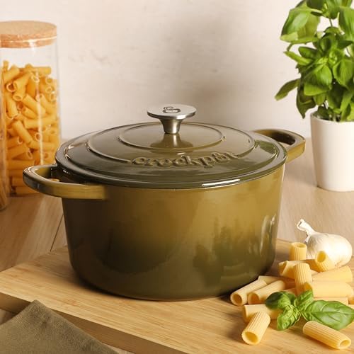 Crock-Pot Artisan 5-Quart Enameled Cast Iron Dutch Oven Pot with Lid, Round, Gradient Sage Green, Oven Safe Cookware - Image 3