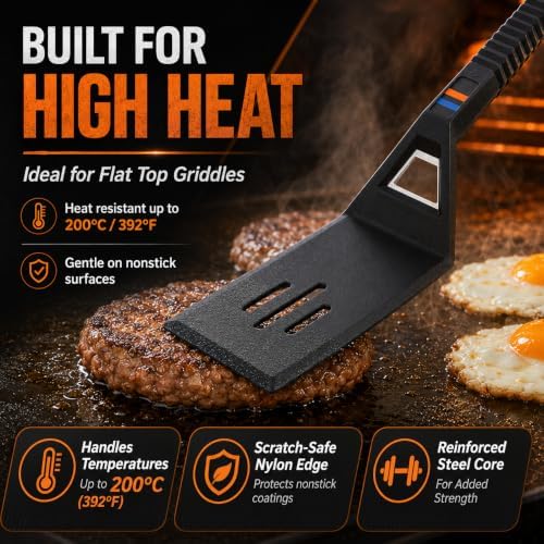 QuliMetal 25" x 16" Cast Iron Grill Griddle Kit, Pre-Seasoned Flat Top Griddle Plate with Scratch-Safe Accessories, Universal Outdoor Griddle for Gas Grill, Charcoal Grill, Camping, BBQ & Tailgating - Image 2