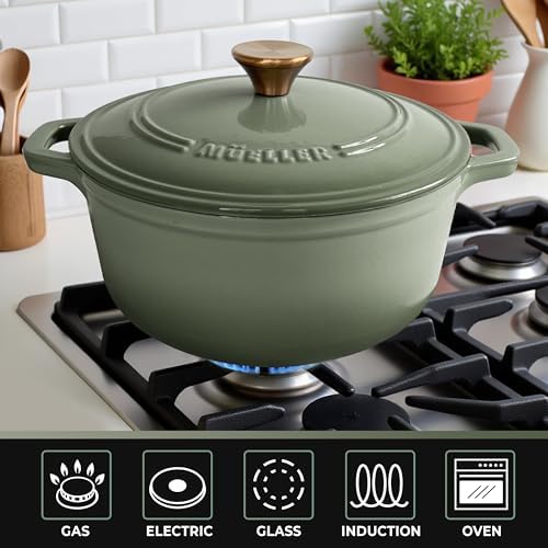 MUELLER HOME 6 Quart Enameled Cast Iron Dutch Oven, Heavy-Duty - Image 6