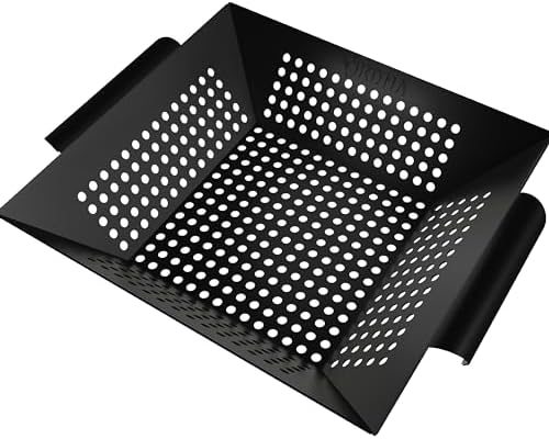 Kona Extra Large Grill Basket for Veggies - Premium Nonstick Grilling Basket/Grill Net - Essential Grilling Accessories For Outdoor Grill & BBQ, 14x13x4 Inches by Kona