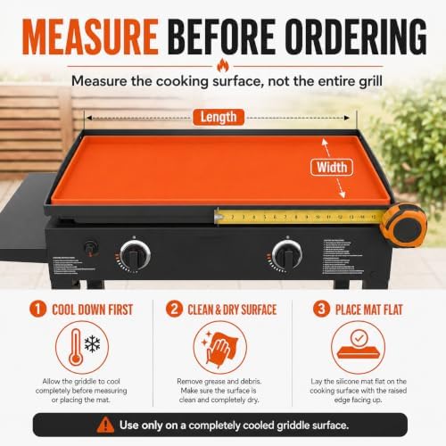 Silicone Griddle Mat for Char-Broil Commercial 4-Burner 2020-present, Heat Resistant Flat Top Grill Mat, Reusable Protective Cooking Surface Cover, BBQ Accessories for Outdoor Grills - Image 3