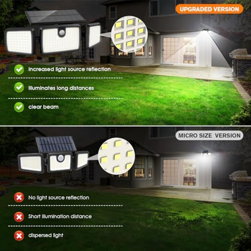 MIHANI Solar Lights Outdoor, Quick Charge Solar Motion Deck Lights Outdoor for Deck with High Brightness, Larger Built-in Tempered Glass Panel, Sensitive PIR Motion Inductor (Remote,2 Pack) - Image 4