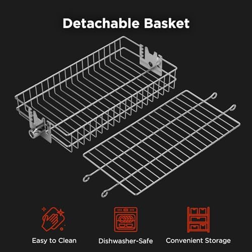 TURBRO Flat Rotisserie Basket, 304 Stainless Steel, Universal Grill Accessory, Compatible with 1/2” or 3/8" Hexagon, 3/8" or 5/16" Square Spit Rods, Fits Most Grills, for Outdoor BBQ - Image 5