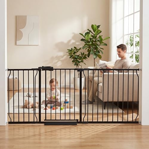 71.5 to 76.38 Inch Extra Wide Baby Gate for Doorway Stairs by HOOOEN