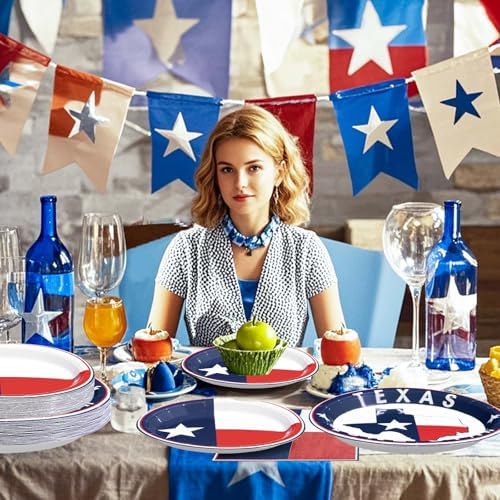 Grencian 96Pcs Texas State Flag Theme Party Decorations, Serves 24 - Image 6