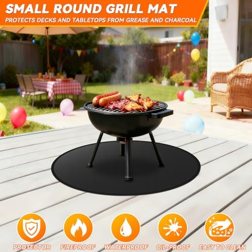 19.5" Fire Pit Mat for Solo Stove Mesa Tabletop Fire Pit - Small Fireproof Under Grill Mat for Deck, Waterproof & Oil-Proof Round Tabletop Protector for Solo Stove Mesa XL Accessories - Image 5