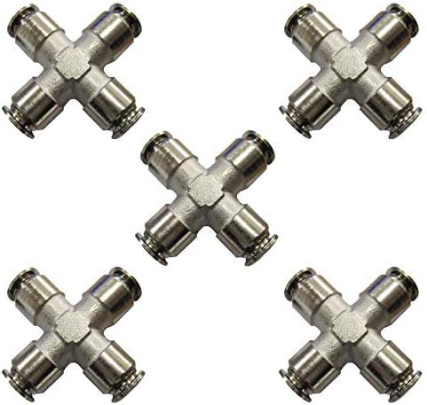 Misting Fittings (Push lock 4 way cross Union- 3/8 Inch fitting)-Pack of 5 by Mistcooling