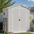 Patiowell 6X4 FT Resin Outdoor Storage Shed with Floor, Light Grey by Patiowell