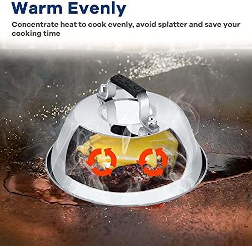 Leonyo 6.5IN Stainless Steel Griddle Basting Cover Dome, 3 Pack - Image 4