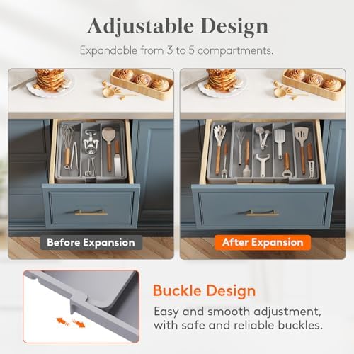 Lifewit Utensil Organizer for Kitchen Drawers, Expandable Utensil Tray - Image 4