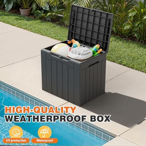 32 Gallon Deck Box Outdoor Indoor Waterproof Storage Box for Patio Furniture, Pool Accessories, Garden Tools, and Cushion Storage, Gray - Image 6