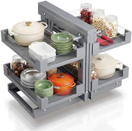 Blind Corner Cabinet Pull Out Organizer, 28" Cabinet, Soft Close by MUOLVSQ