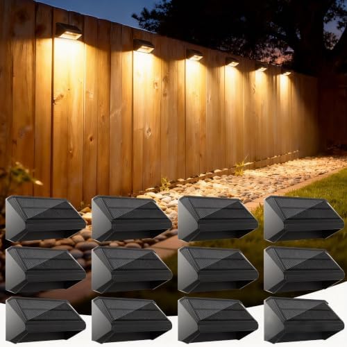 Solar Fence Lights Outdoor, 12 Pack Fence Lights Solar Powered RGB by Unknown
