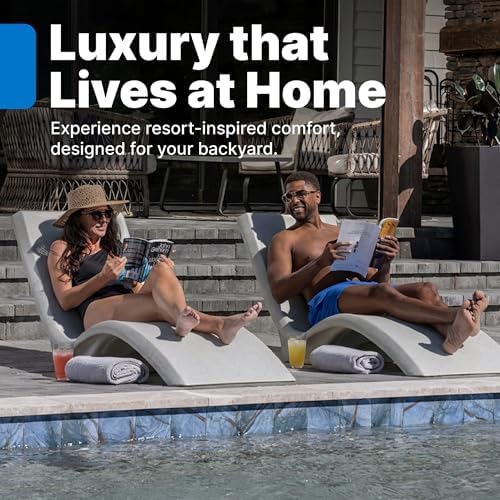 Step2 Vero Pool Lounger, in-Pool Chaise Lounge Chair for Tanning Ledges up to 12 in, Outdoor Patio Chair, Weighted, Grey w/Speck - Image 3