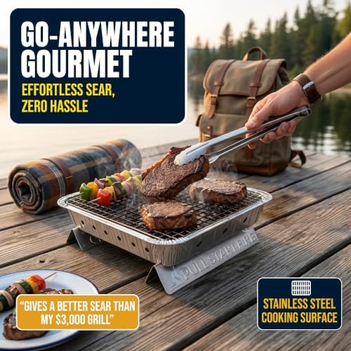 Pull Start Fire Grill, Natural Hardwood Charcoal, Portable 3hr Burn, 1 Pack - Image 7
