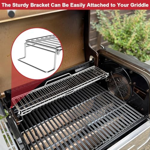 Griddle Warming Rack for Ninja PG300 Series, Adjustable Expandable Smoke Rack for Ninja FlexFlame Grill Accessories, XSKFLDINDRCTRK - Image 6