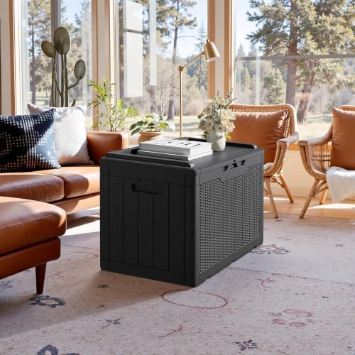 JUMMICO 100 Gallon with Cushion Deck Box, Waterproof Outdoor Storage Box - Image 6