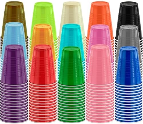 DecorRack 20 Party Cups 12 oz Disposable Plastic Cups for Birthday Party Bachelorette Camping Indoor Outdoor Events Beverage Drinking Cups (Yellow, 20) - Image 6