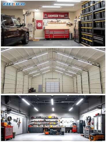 ELEKICO 8' Led Shop Lights,Super Bright 19500LM 100W 5000K 8FT Led Shop Light, Linkable 8FT Garage Ceiling Lights for Garage Ceiling Workshop Warehouse - Image 2