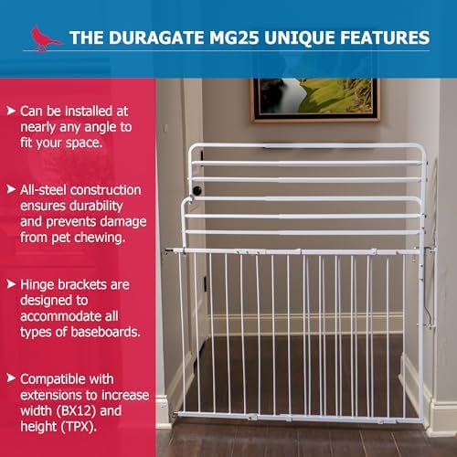 Cardinal Gates MG25 Duragate Baby and Pet Gate, 26.5-41.5 in, White - Image 6
