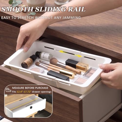 Deep Drawer Organizer, Adjustable Drawer Organizer, Suitable for Kitchens, Cosmetics, Daily Necessities, Barbecue Tools, Durable Plastic Material, Sliding Design, Convenient Storage. (Small* 2) - Image 5