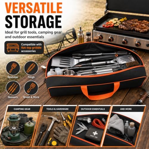 Grill Utensil Storage Bag, 24"" x 8"" x 8" Spacious Handy Grill Bag for BBQ and Grilling Tools, Waterproof Oxford Fabric Grill Tool Storage Bag, accessories storage Compatible with Blackstone - Image 4